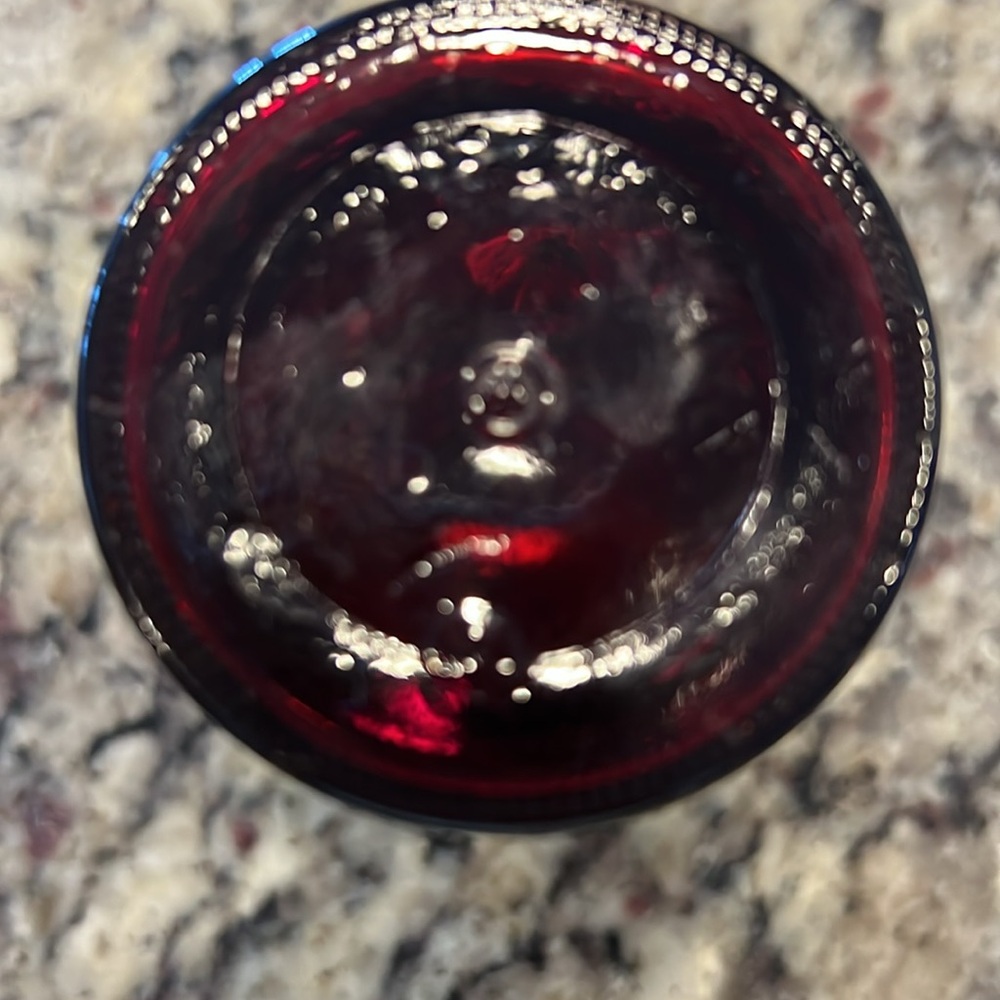 Cambridge Ruby Vintage Thumbprint glass. - Picture 6 of 6